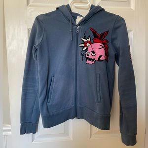 Tattoo Style Embroidered Hoodie Skull